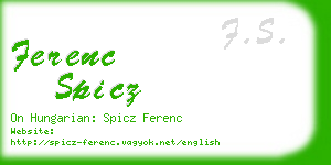 ferenc spicz business card
